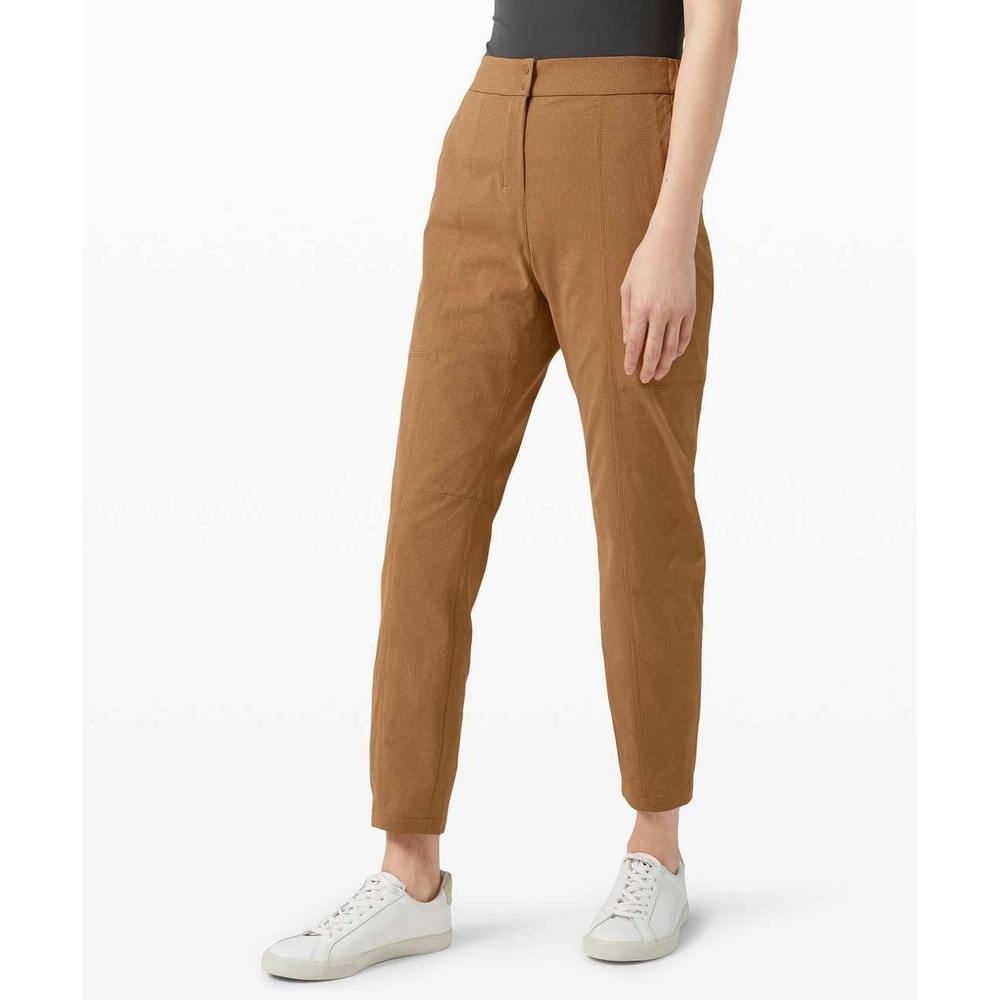 Lululemon Dynamic Days Pant Saddle Brown Luxtreme High Rise Trousers 12